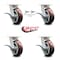 Service Caster 6 Inch Kingpinless Poly on Polyolefin Wheel Caster Brakes 2 Swivel Locks, 4PK SCC-KP30S620-PPUR-SLB-BSL-2-SLB-2 - alternate 7